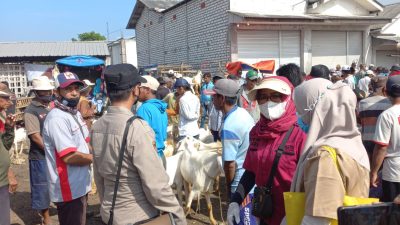 Polsek Kwanyar Sosialisasi Wabah PMK di Pasar Hewan Desa Pasanggrahan
