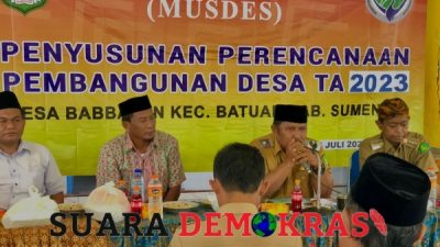 Pemdes Babbalan Menggelar Musdes Untuk Membangun Desa