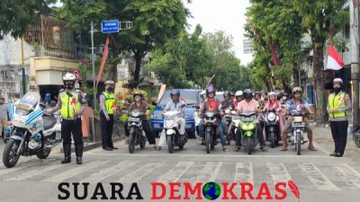 Detik-detik Proklamasi, Satlantas Polres Sumenep Hentikan Kendaraan Selama 3 Menit