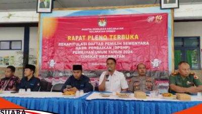 Rapat Pleno Terbuka DPSHP Pemilu Tahun 2024 Kecamatan Omben