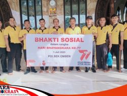 Polsek Omben Menggelar Bakti Sosial Menyambut HUT Bhayangkara Ke 77
