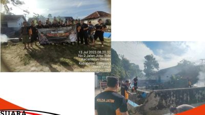 Polsek Omben Bersama Elemen Masyarakat Melakukan Giat Kerja Bakti