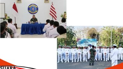 Komandan Lanal Batuporong TNI AL Melakukan Inspeksi Apel Pagi 