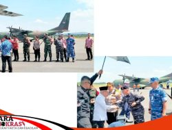 Danlanal Batuporong Bersama Forkopimda Melaksanakan Penyambutan Wapres RI