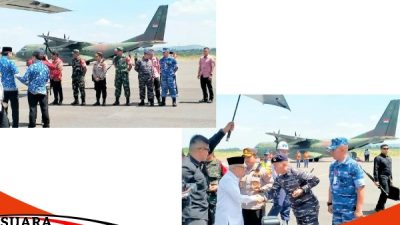 Danlanal Batuporong Bersama Forkopimda Melaksanakan Penyambutan Wapres RI