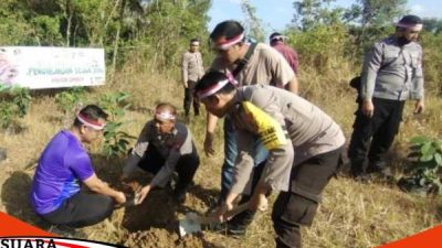 Polsek Omben Tanam Pohon Penghijauan