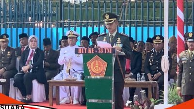 Memperingati HUT TNI Ke-78 Prajurit Lanal Batuporon Laksanakan Upacara Bendera