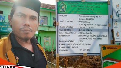 Temuan Dugaan Pelanggaran Pekerjaan Proyek Pembangunan Gedung RKB MAN Sumenep