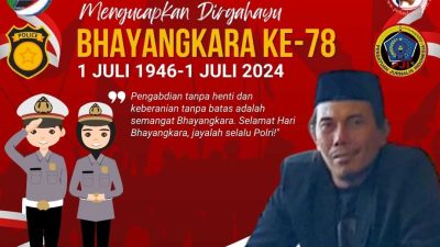 Ucapan HUT Bhayangkara ke-78 Dari Erfandi Pimpinan 2 Media Online 