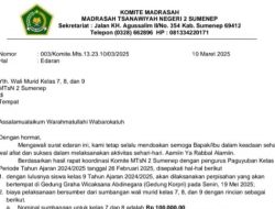 Surat Edaran Dugaan Pungutan Perpisahan dan Foto Siswa MTsN 2 Sumenep