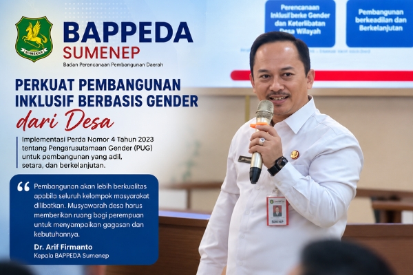 Bappeda Sumenep Perkuat Pembangunan Inklusif Berbasis Gender Desa