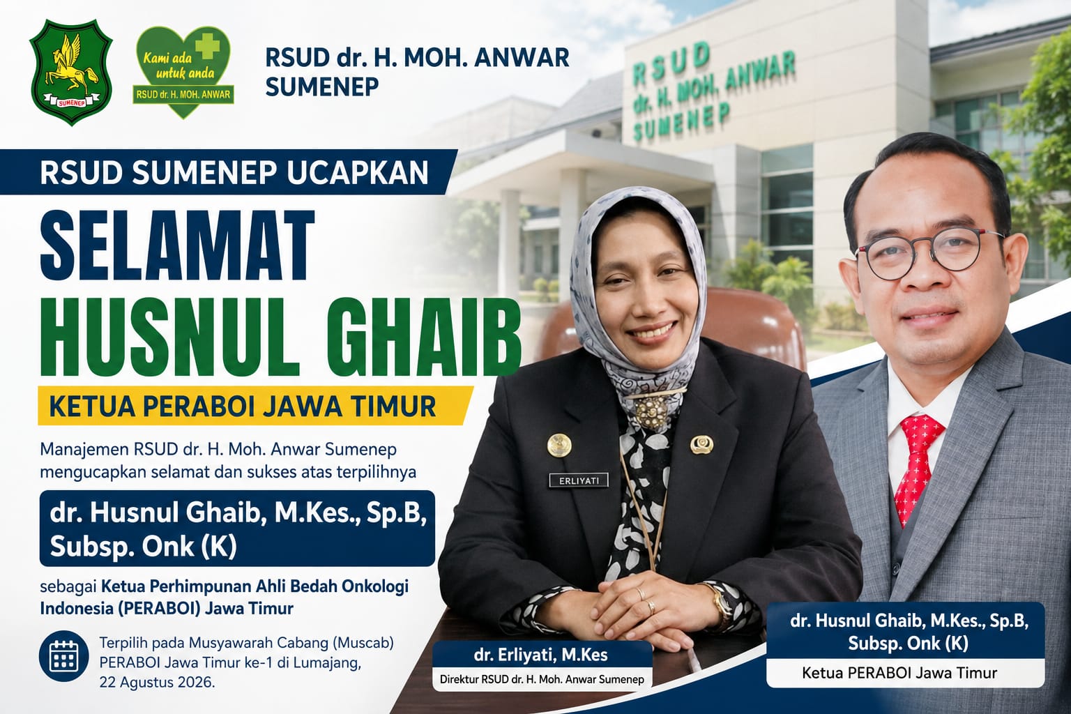 RSUD Sumenep Ucapkan Selamat Husnul Ghaib Ketua PERABOI Jatim.